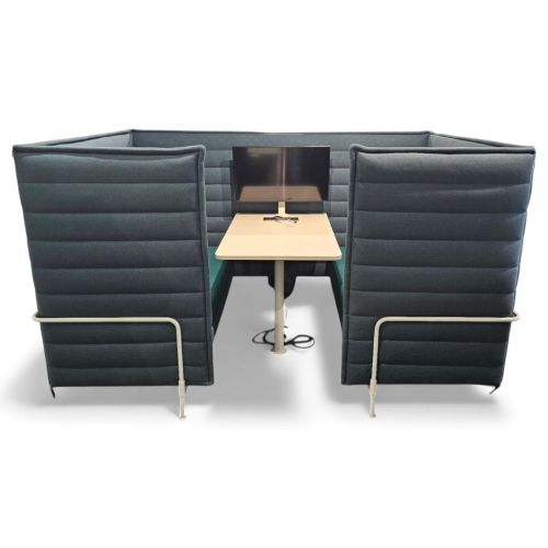 Vitra Alcove Cabin Highback, dubbele 2-zitter, groen