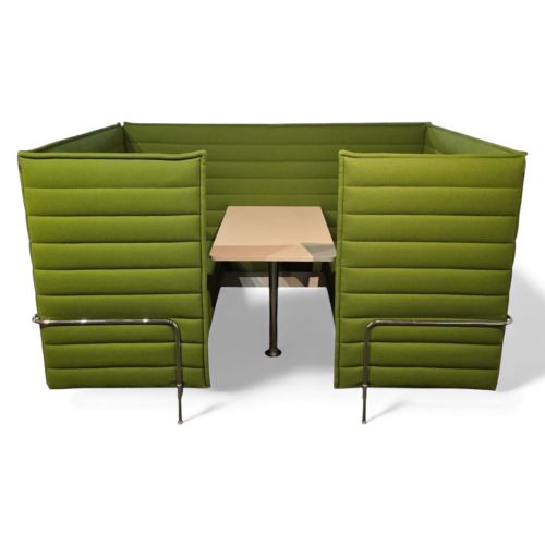 Vitra Alcove Cabin Highback, dubbele 2-zitter, lichtgroen