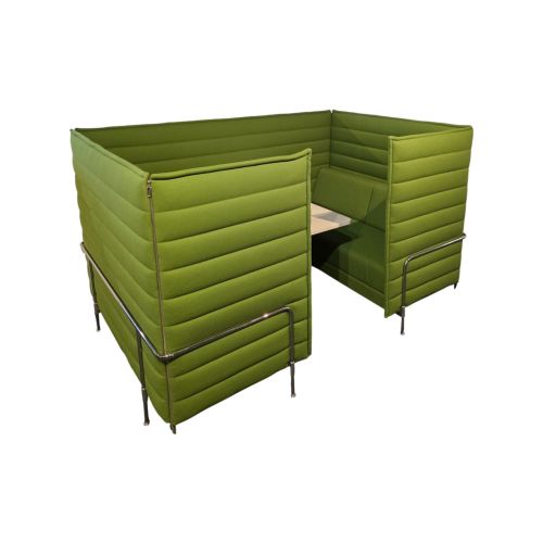 Vitra Alcove Cabin Highback, dubbele 2-zitter, lichtgroen