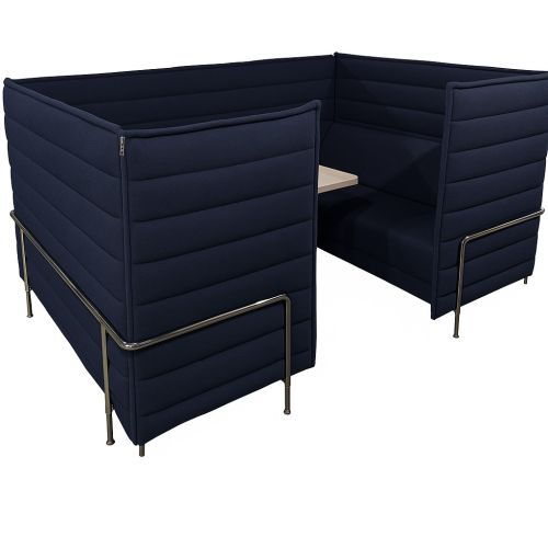 Vitra Alcove Cabin Highback, dubbele 2-zitter, blauw