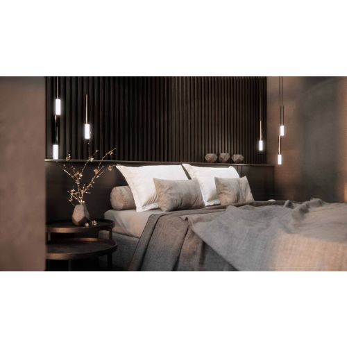 Akupanel Pro (brede latten), akoestisch wandpaneel, grijs eiken - zwart vilt