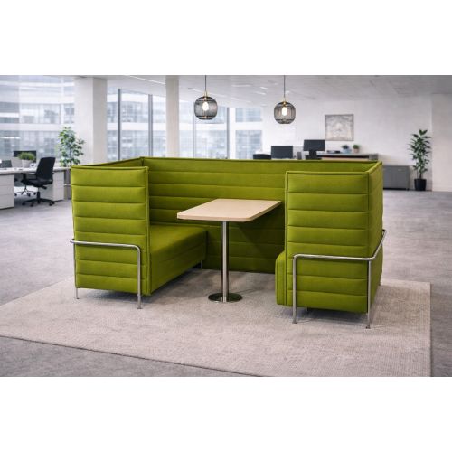 Vitra Alcove Cabin Highback, dubbele 2-zitter, lichtgroen