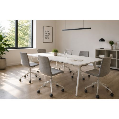 Andreu World vergaderstoel, Flex High Back, grijs-wit