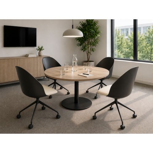 Arper Cila vergaderstoel, zwart-beige