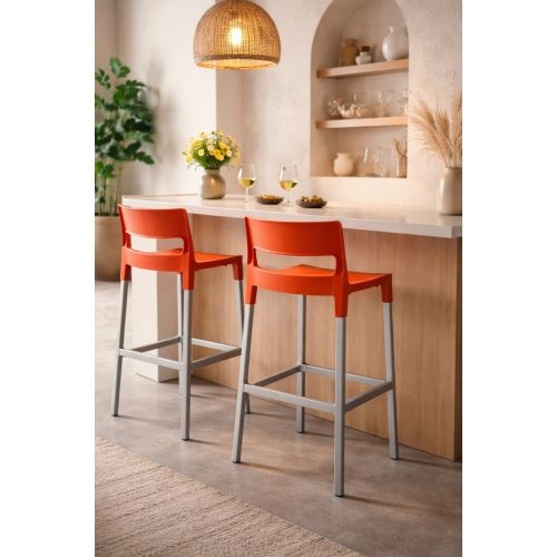 Scab Design Divo 75 barkruk, rood-alu