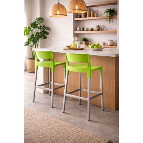 Scab Design Divo 75 barkruk, groen-alu