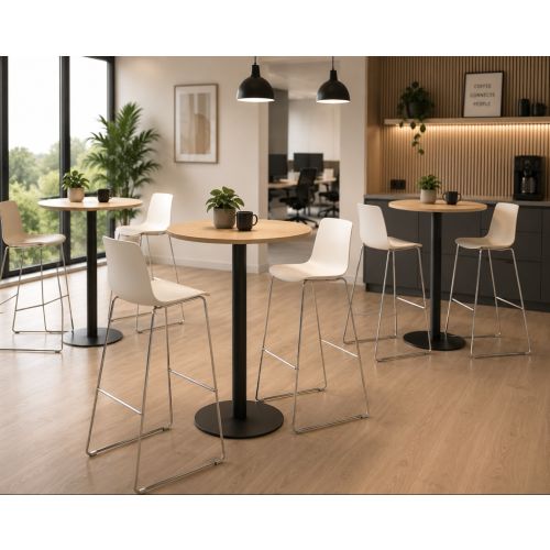 Arper Catifa 46 design barkruk, slede model, wit-chrome, stapelbaar