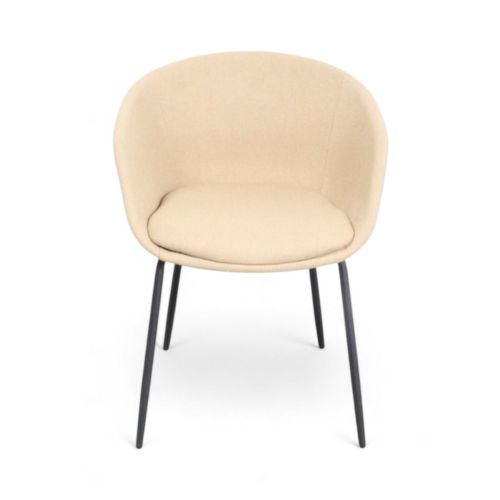 Tova kuipstoel, beige stoffering