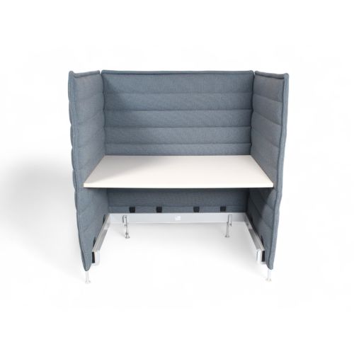 Vitra Alcove Plus Desk, formaat M, grijs-blauw met wit