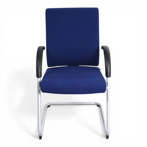 Dauphin vergaderstoel, slede, blauw-alu