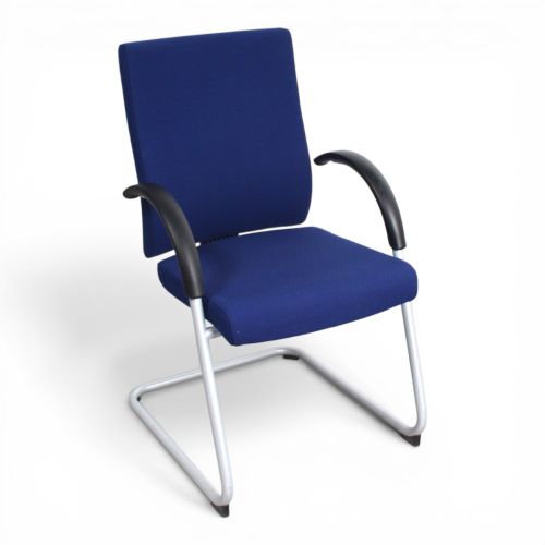 Dauphin vergaderstoel, slede, blauw-alu