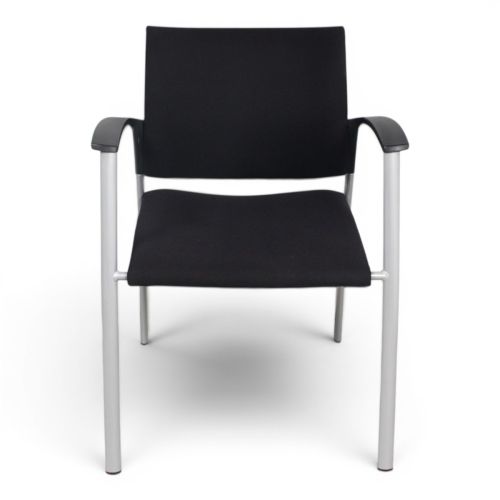 vdm. 1602 vergaderstoel, zwart-aluminium