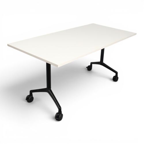 Flexaro Easy Turn tafel, verrijdbaar en opklapbaar, 160x80cm, nieuw blad naar keuze