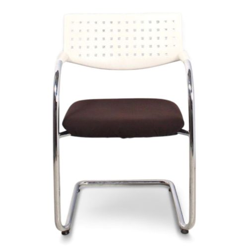 Vitra Visavis stoel, bruin-wit