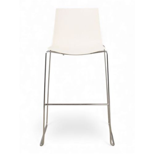 Arper Catifa 46 design barkruk, slede model, wit-chrome, stapelbaar