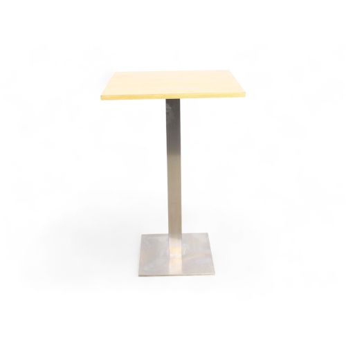 Sateliet bartafel, 70 x 60 cm, RVS onderstel, lindberg eiken blad