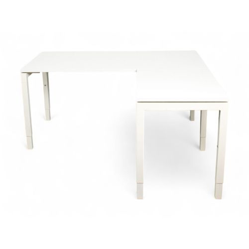 N-poot hoekbureau, 160x160cm, wit