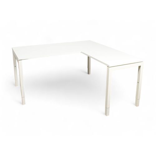 N-poot hoekbureau, 160x160cm, wit