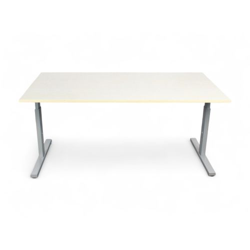 Recht T-poot bureau, 160x80cm, ahorn-aluminium