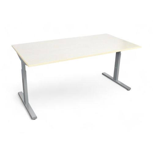 Recht T-poot bureau, 160x80cm, ahorn-aluminium