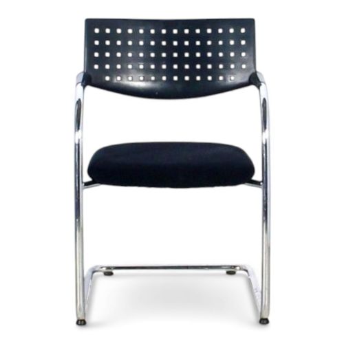 Vitra Visavis vergaderstoel, zwart-chrome