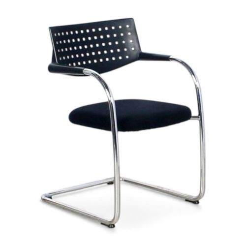 Vitra Visavis vergaderstoel, zwart-chrome
