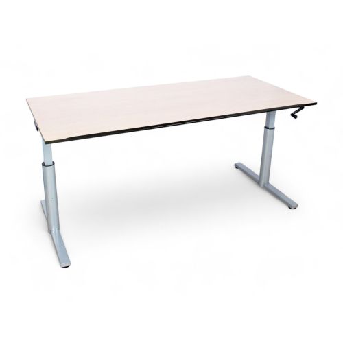 Gispen TM slingerbureau, 180x80 cm, lindberg eiken-aluminium