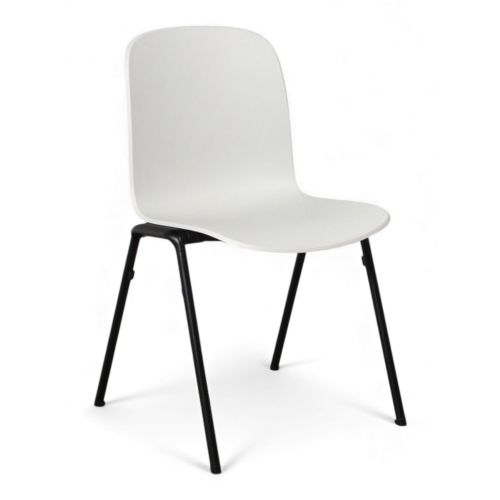Steelcase Cavatina stoel, 4-poot, zwart-grijs