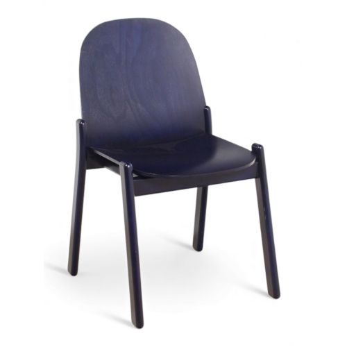 KKID Nordic stoel, 4-poot, blauw gebeitst eiken