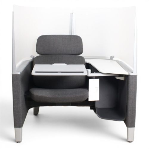 Steelcase Brody Privacy Lounge concentratiewerkplek, antracietgrijs-alu