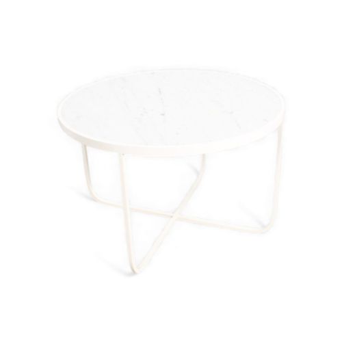 Asplund Tati ontvangsttafel, Ø72 cm, wit marmer
