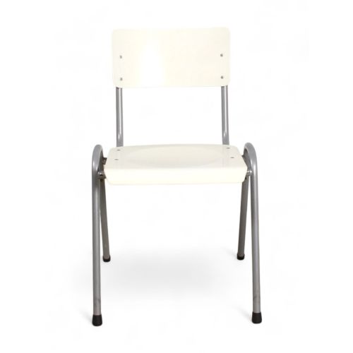 De Valk model 3392 kantinestoel, alu-wit