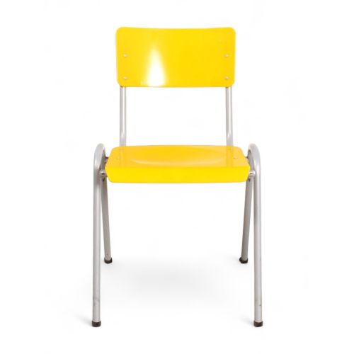 De Valk model 3392 kantinestoel, alu-geel