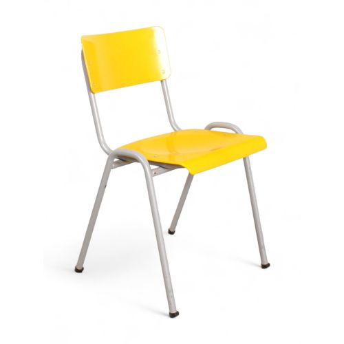 De Valk model 3392 kantinestoel, alu-geel