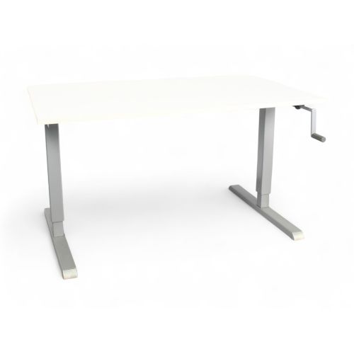 Pro-Office zit/sta slingerbureau, 130x80 cm, alu-wit