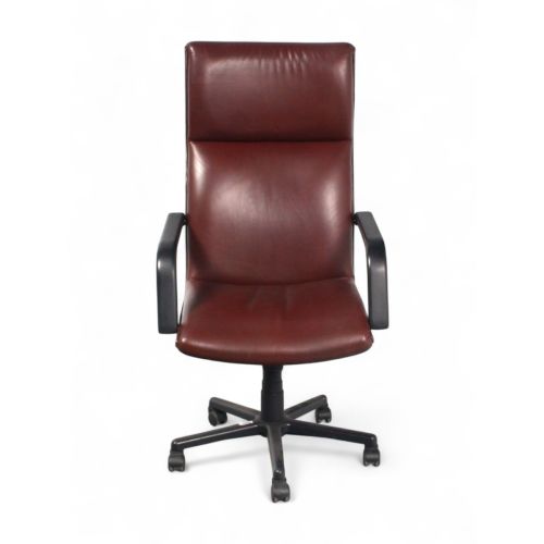 Artifort Michigan stoel, leder, bordeaux-zwart