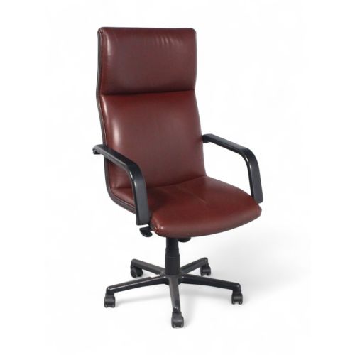 Artifort Michigan stoel, leder, bordeaux-zwart