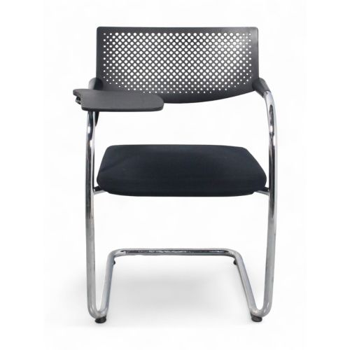 Vitra Visavis vergaderstoel, met schrijftablet, zwart-chrome