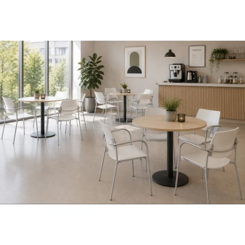 Segis Breeze kantinestoel, 4-poots, wit-aluminium