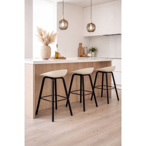HAY About a Stool barkruk AAS32, 4-poot, zwart-wit