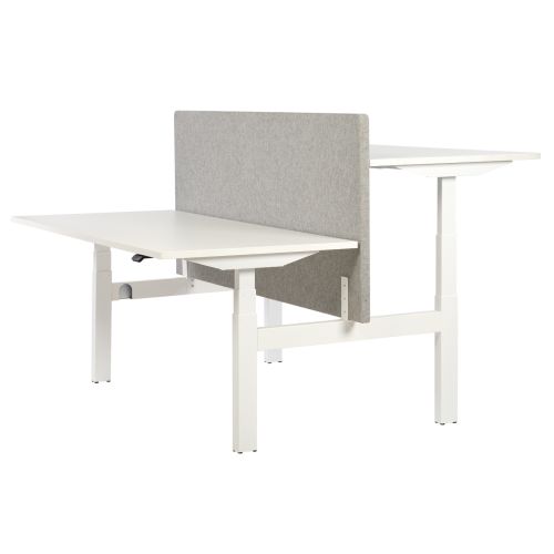 Linak PLUS elektrische zit/sta duo opstelling, 180x80cm, wit - nieuw blad naar keuze