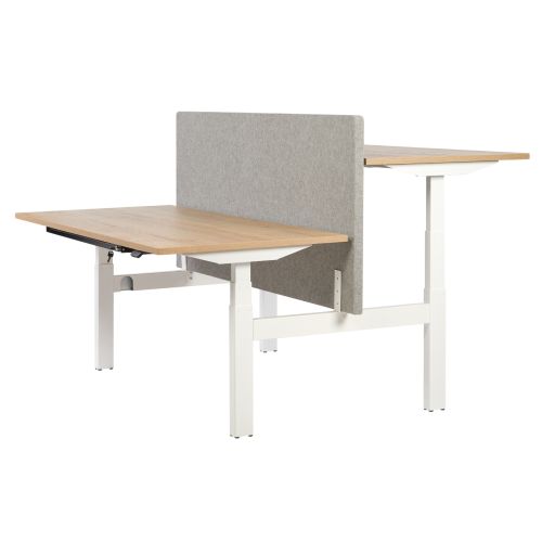 Linak PLUS elektrische zit/sta duo opstelling, 180x80cm, wit - nieuw blad naar keuze