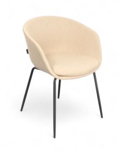 Tova kuipstoel, beige stoffering