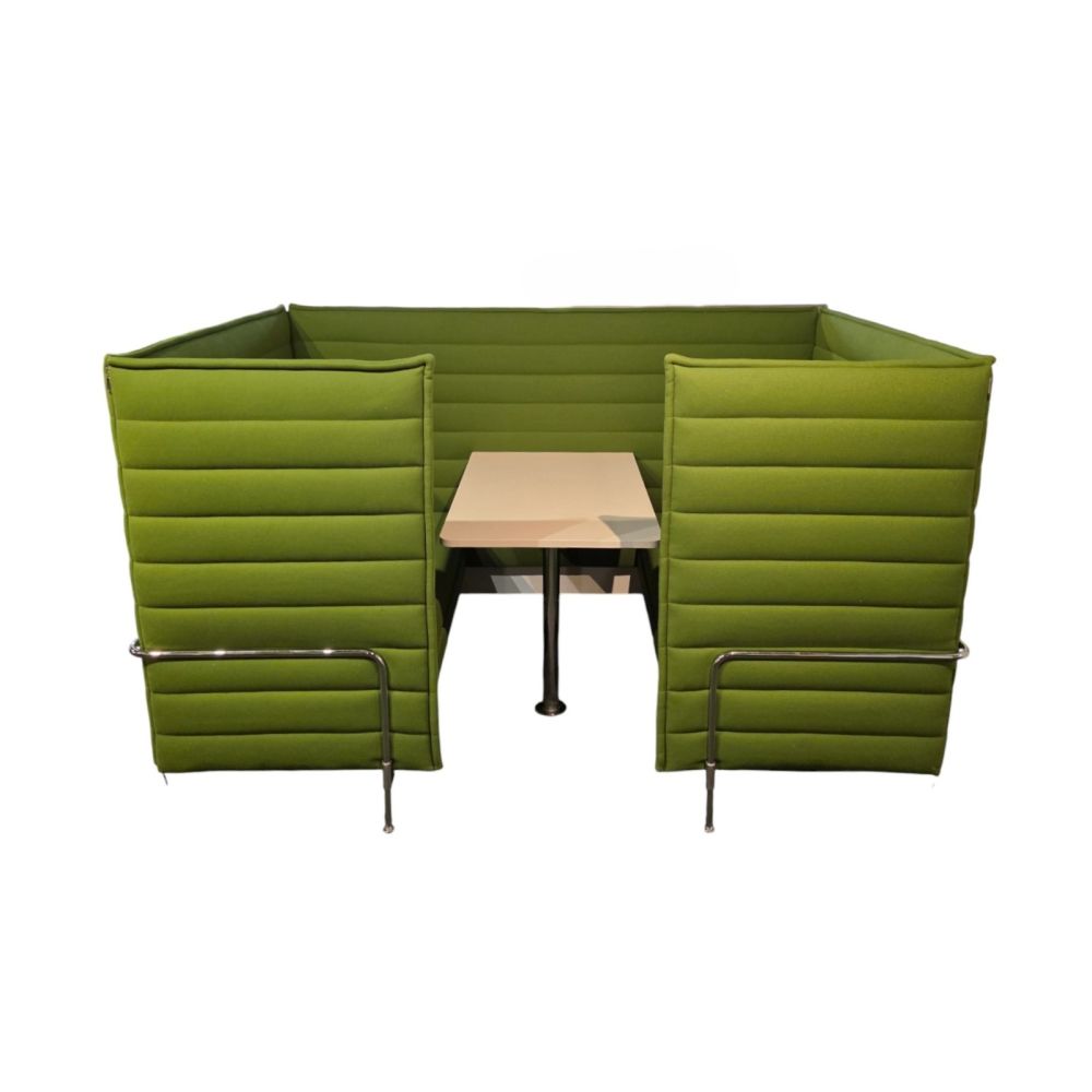 Vitra Alcove Cabin Highback, dubbele 2-zitter, lichtgroen