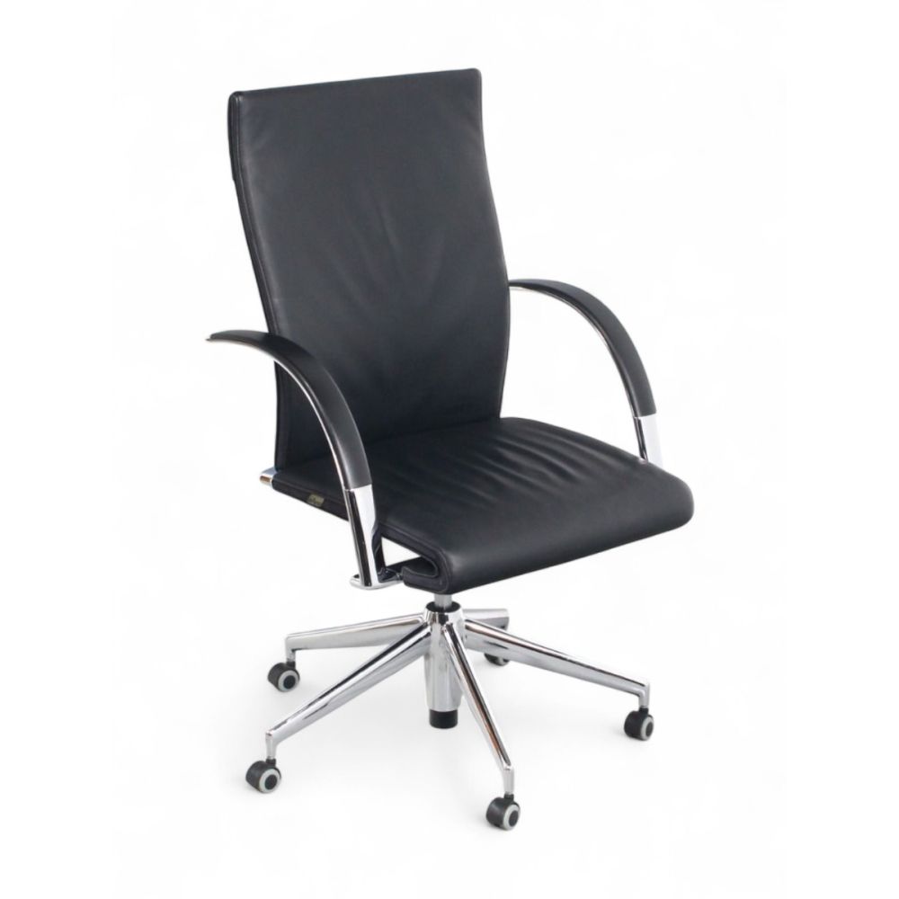 Ahrend 350 bureaustoel, zwart leder