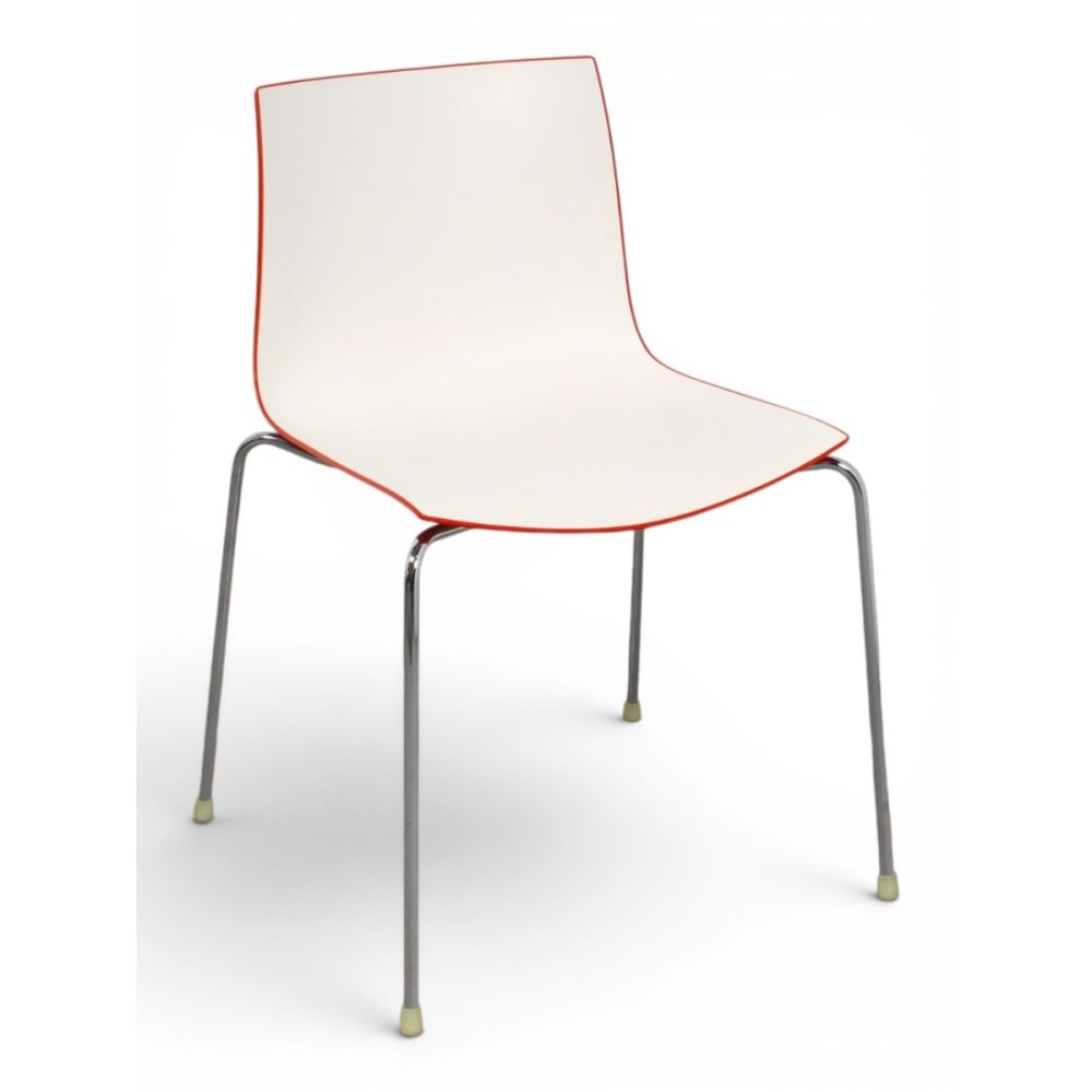 Arper Catifa 46 vergaderstoel, wit/rood