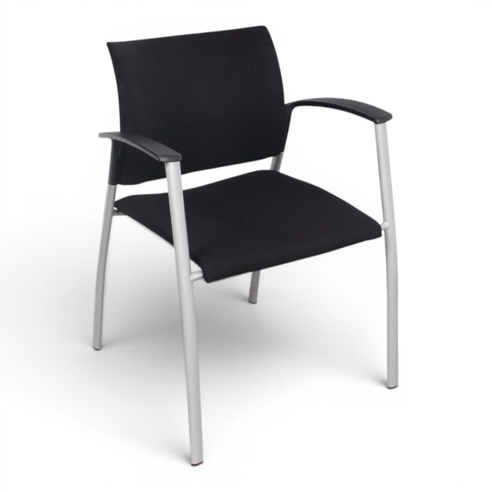 vdm. 1602 vergaderstoel, zwart-aluminium