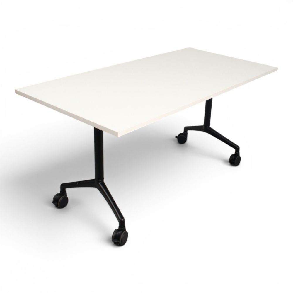 Flexaro Easy Turn tafel, verrijdbaar en opklapbaar, 160x80cm, nieuw blad naar keuze