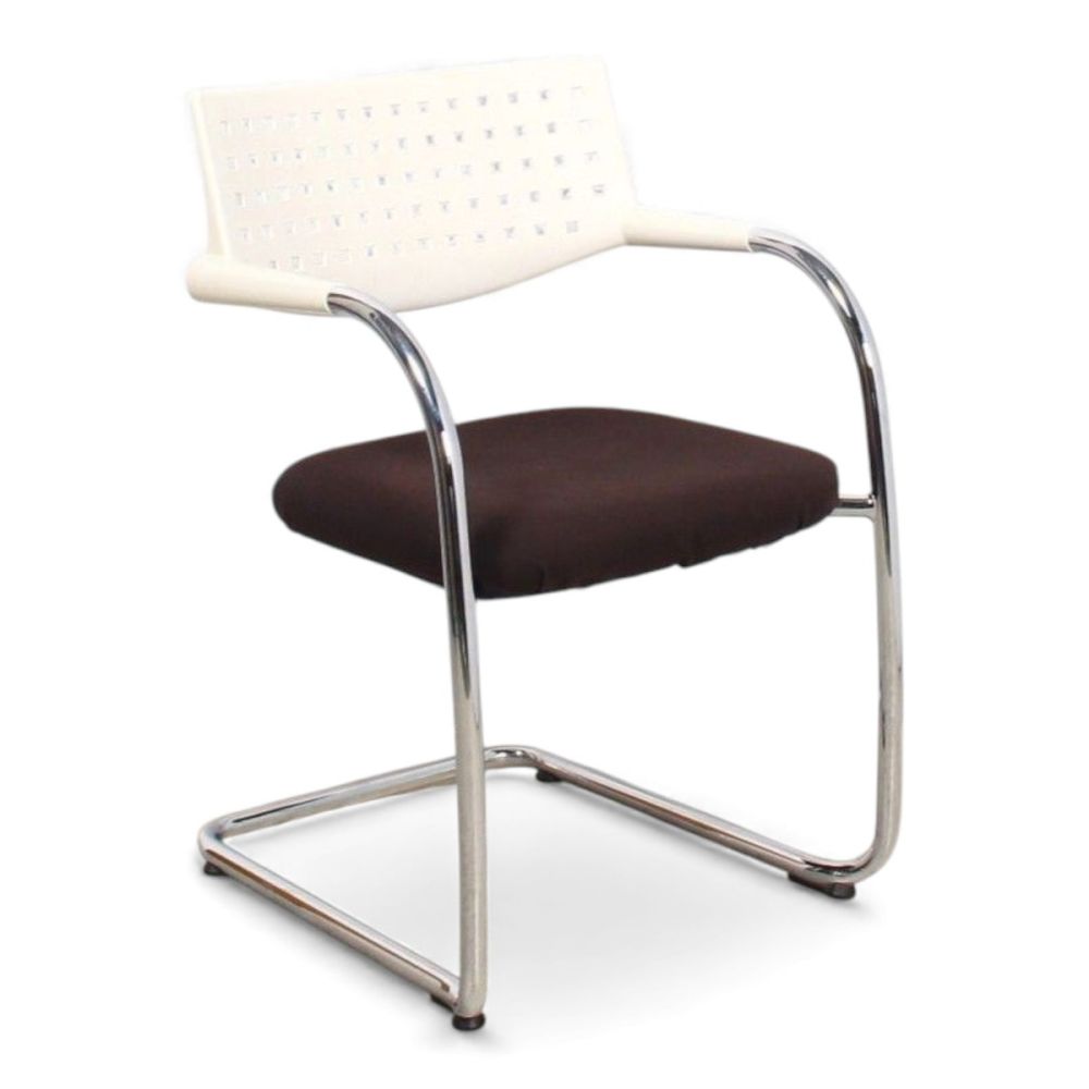 Vitra Visavis stoel, bruin-wit