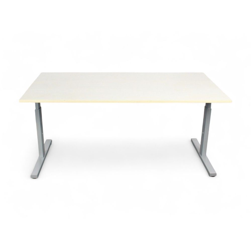 Recht T-poot bureau, 160x80cm, ahorn-aluminium